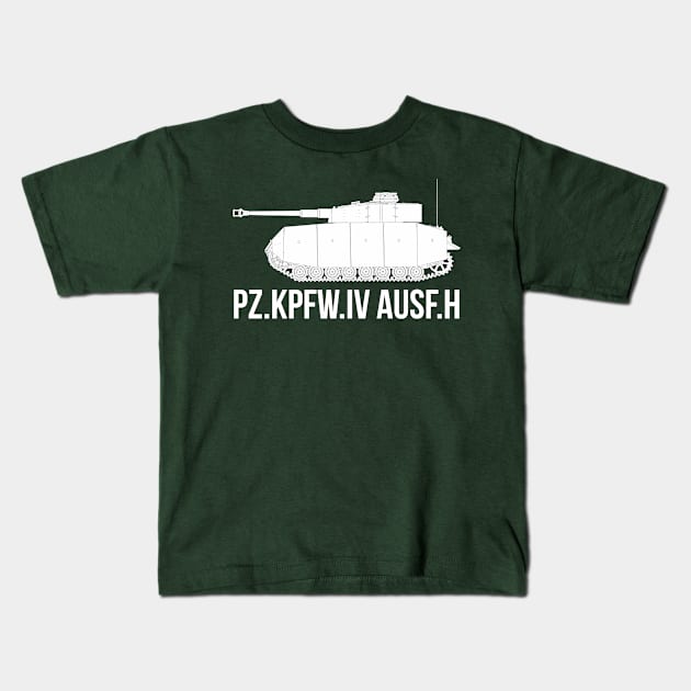 German medium tank WW2 Pz-IV AUSF. H Kids T-Shirt by FAawRay